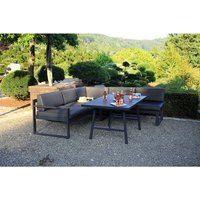 acamp® Loungeset »SIGNATURE«, 5 Sitzplätze, Polyester, inkl. Auflagen - grau