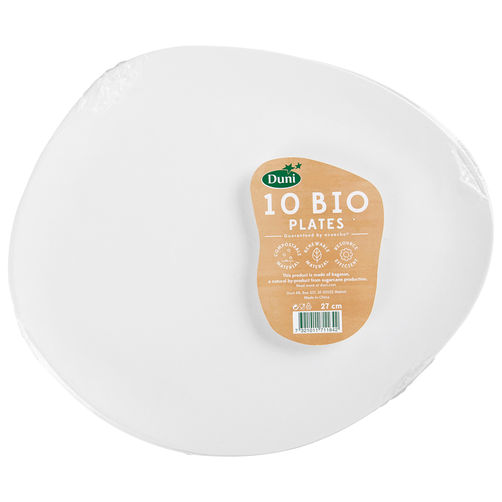 Duni Bio Pappteller Bagasse weiss 27cm 10 Stück