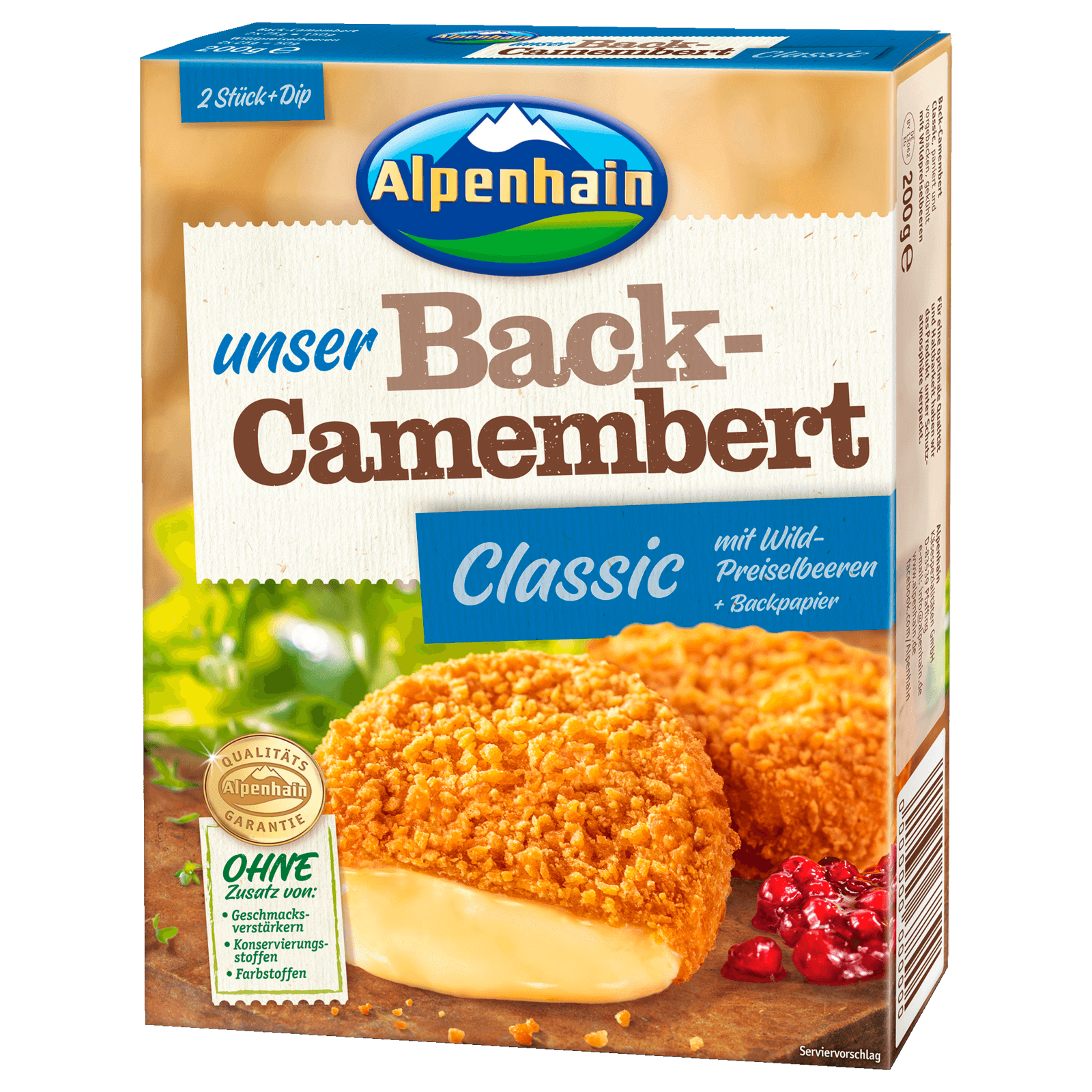 Alpenhain Back-Camembert Classic mit Wild-Preiselbeeren 200g