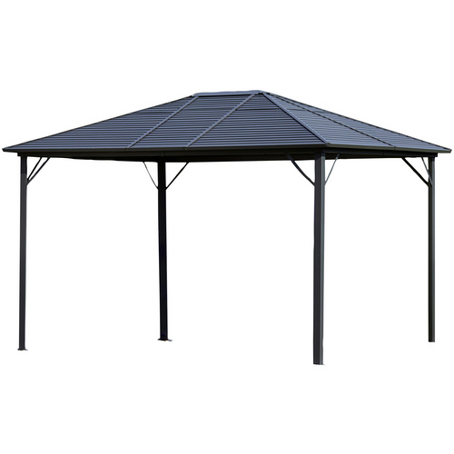 CASAYA Hardtop-Pavillon, Spitzdach, rechteckig, BxHxT: 300 x 275 x 400 cm - grau