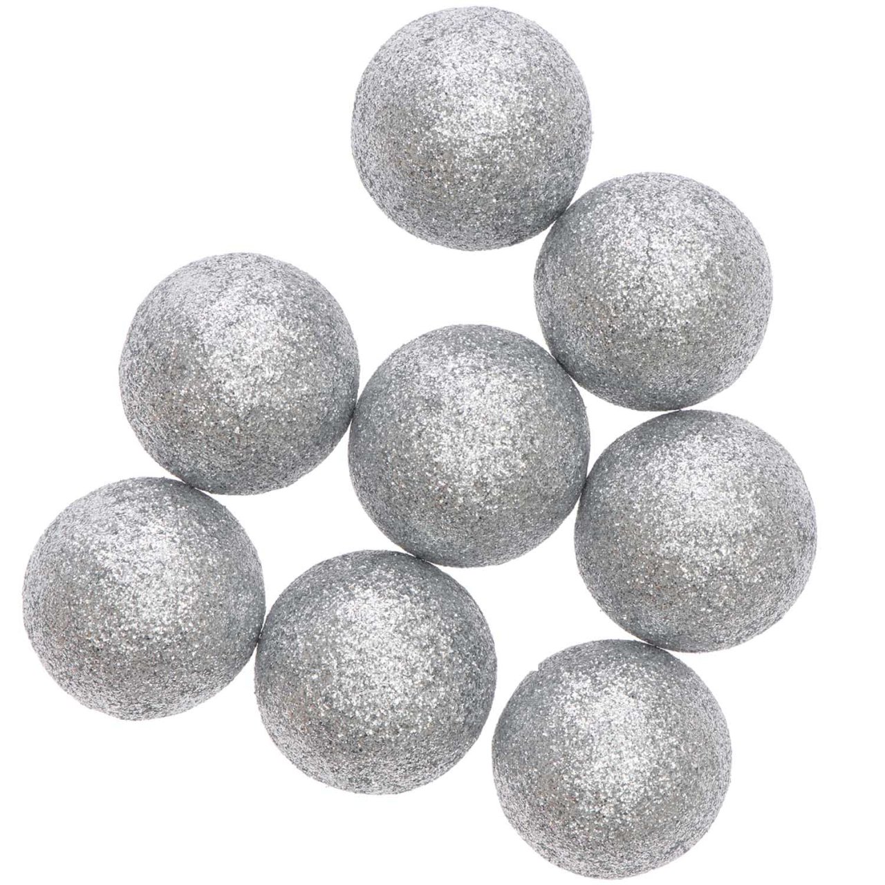 Ohhh! Lovely! Glitterkugeln silber 4cm 8 Stück