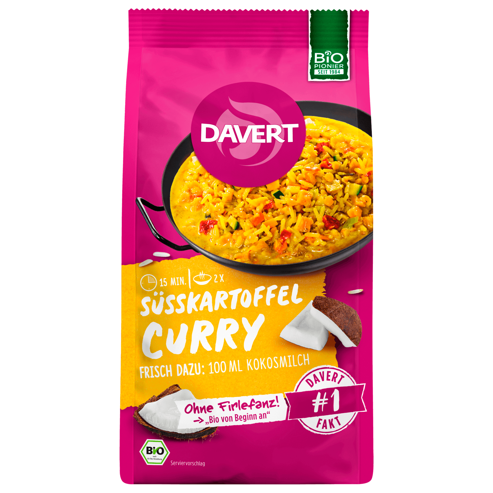 Davert Bio Süsskartoffel Curry mit Kokosmilch 170g