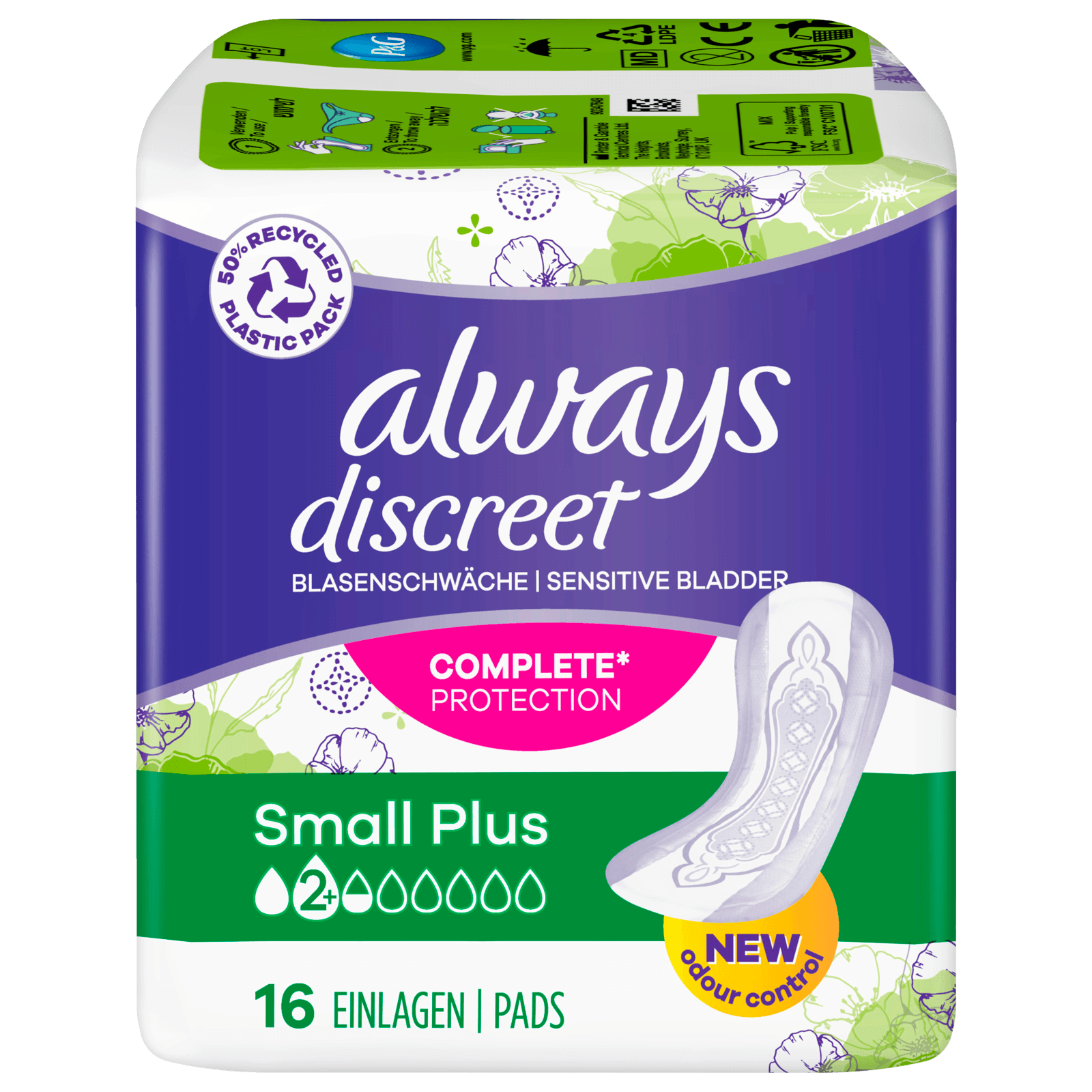 Always Discreet Inkontinenz Einlagen Small Plus 16 Stück