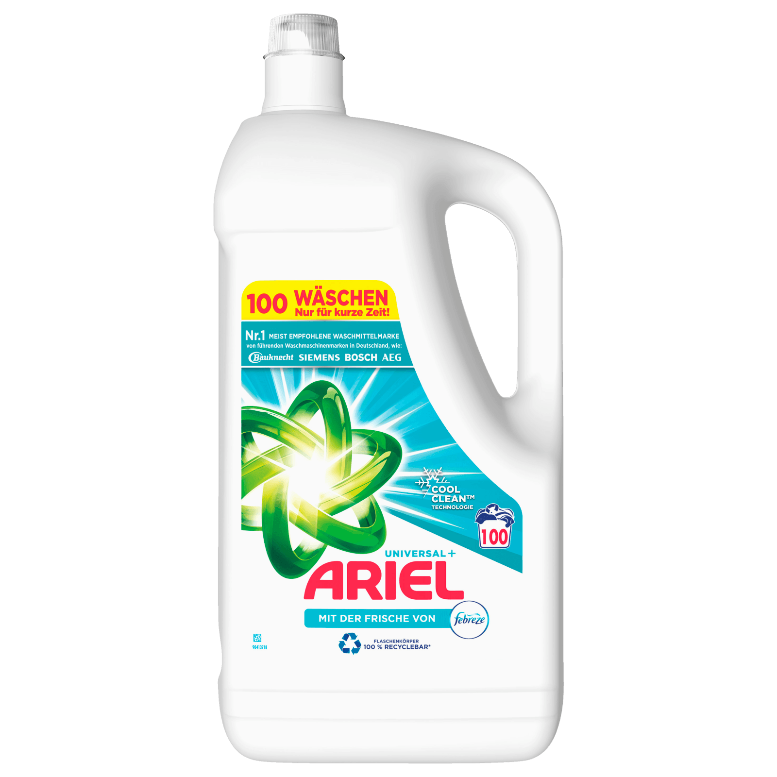 Ariel Universalwaschmittel mit der Frische von Febreze 5l, 100WL