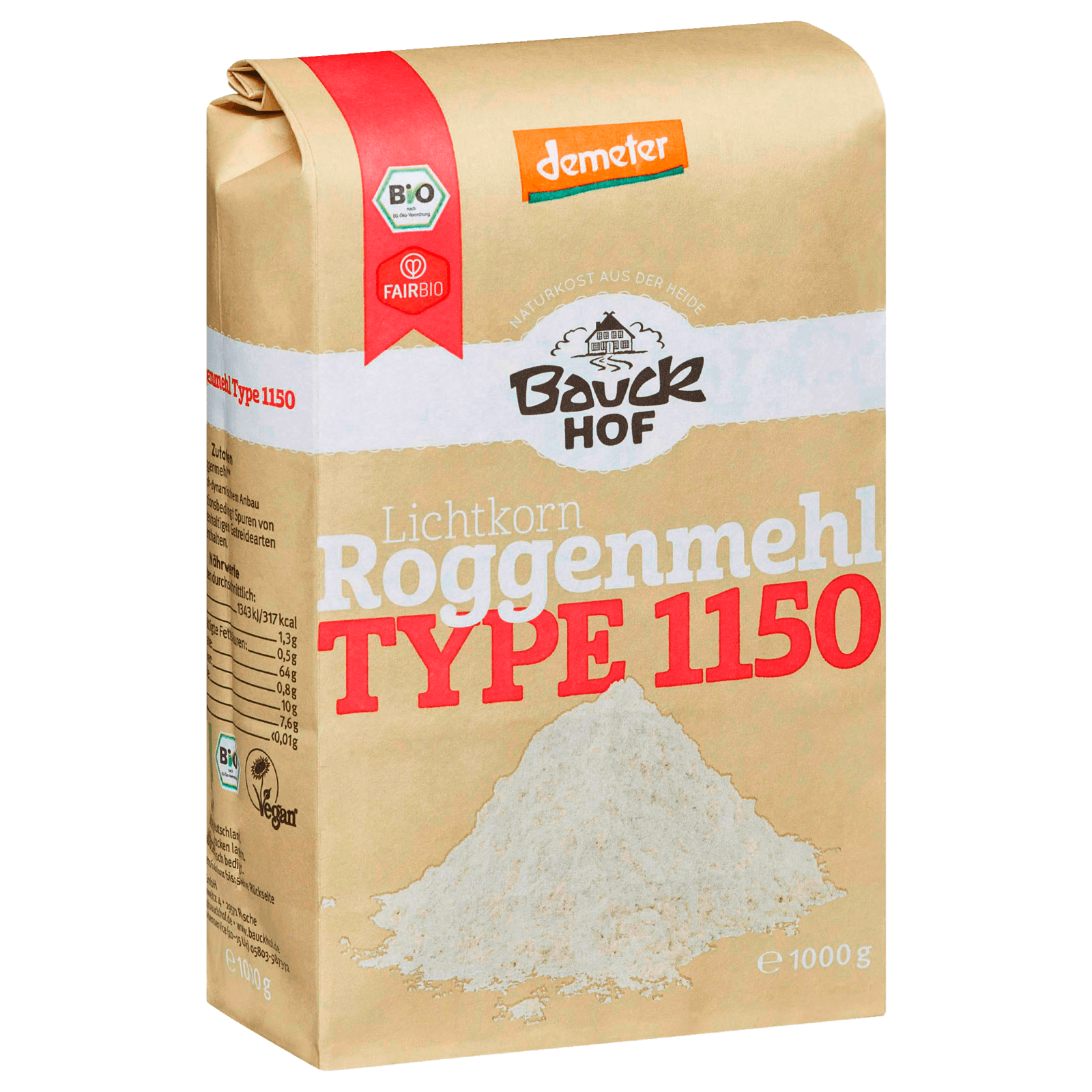 Bauckhof Bio Lichtkorn Roggenmehl Type 1150 1kg