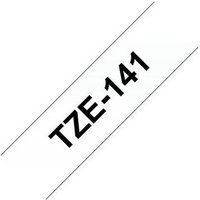 Brother TZe-141 Schriftband klebend 18mm x 8m schwarz auf transparent, laminiert