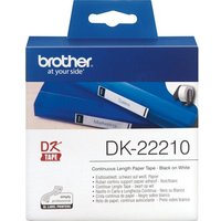 Brother DK22210 Endlosetiketten – schwarz auf weiß, 29 mm x 30,48 m