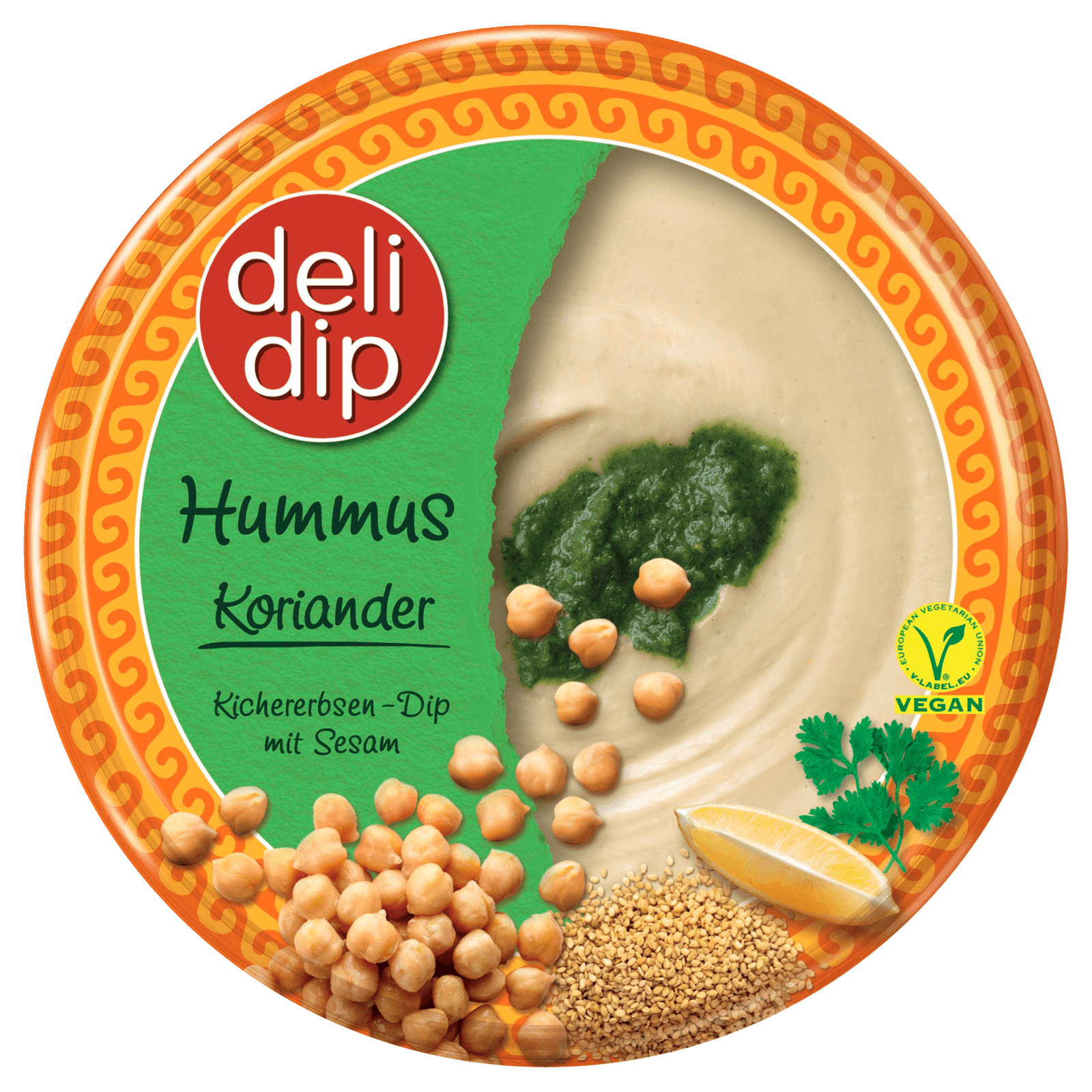 deli dip Hummus Chili Kichererbsen Dip mit Sesam vegan 250g