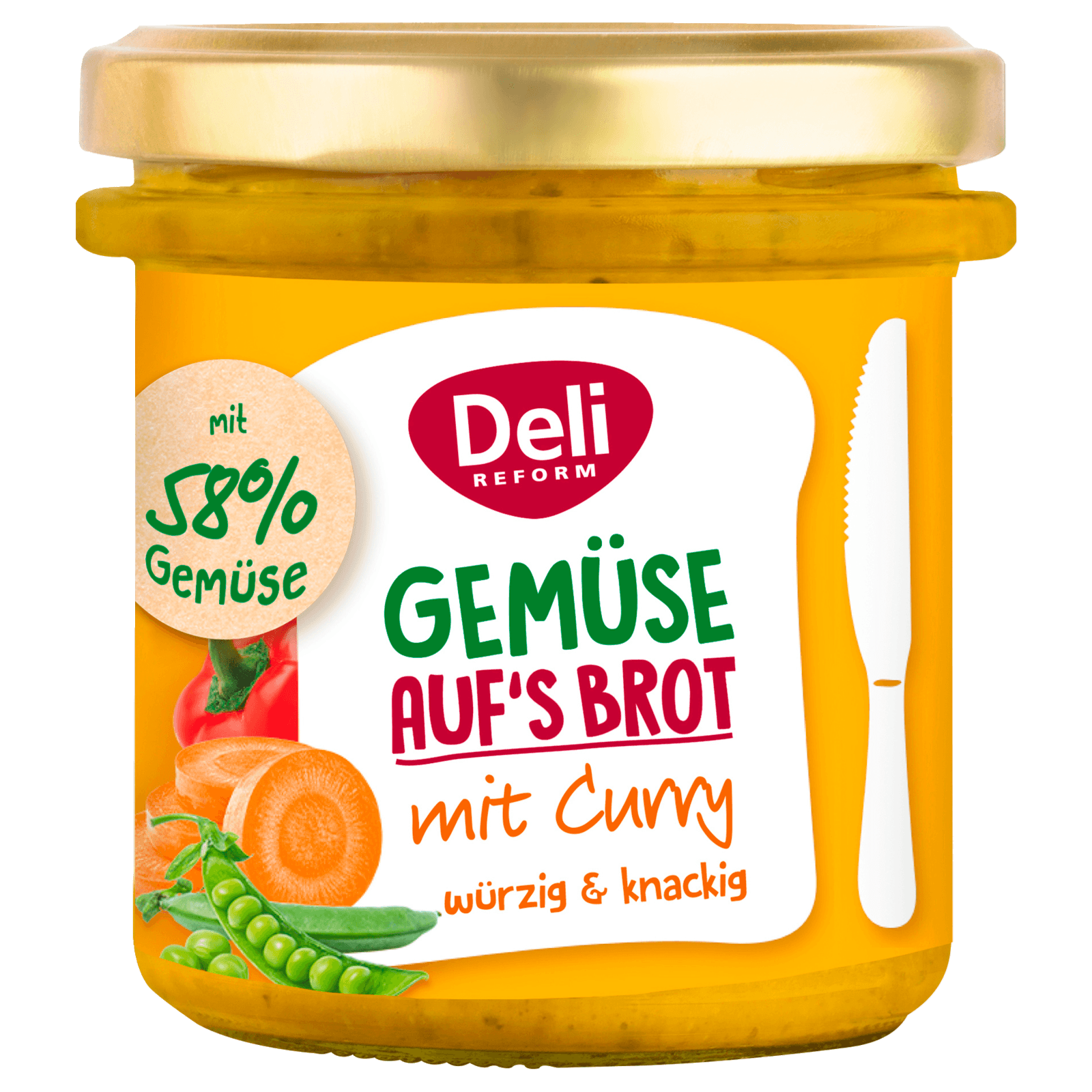 Deli Reform Gemüse auf's Brot mit Curry 150g