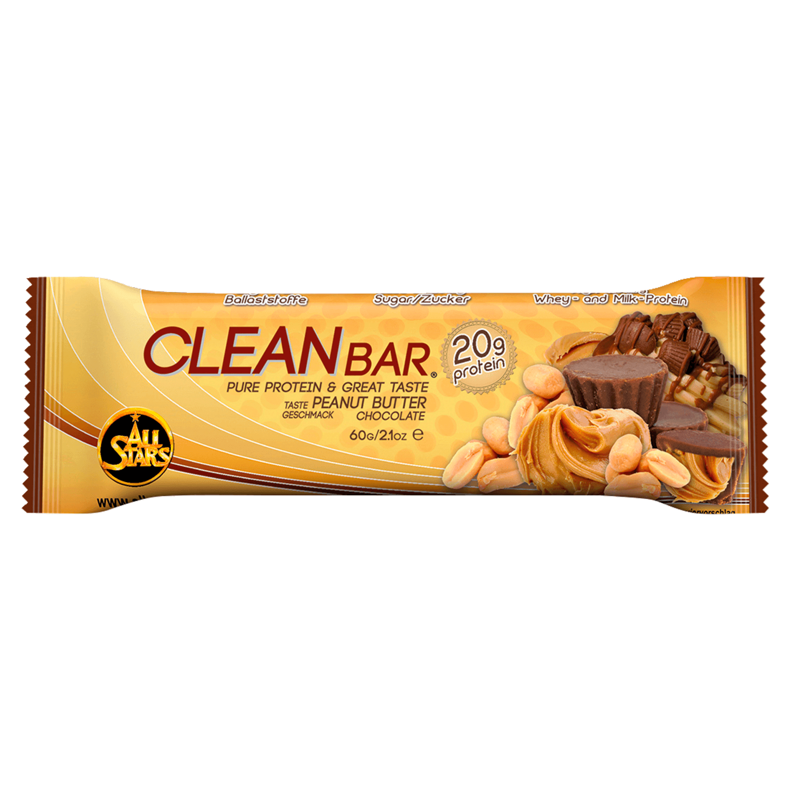 All Stars Clean Bar Peanut Butter Chocolate 60g