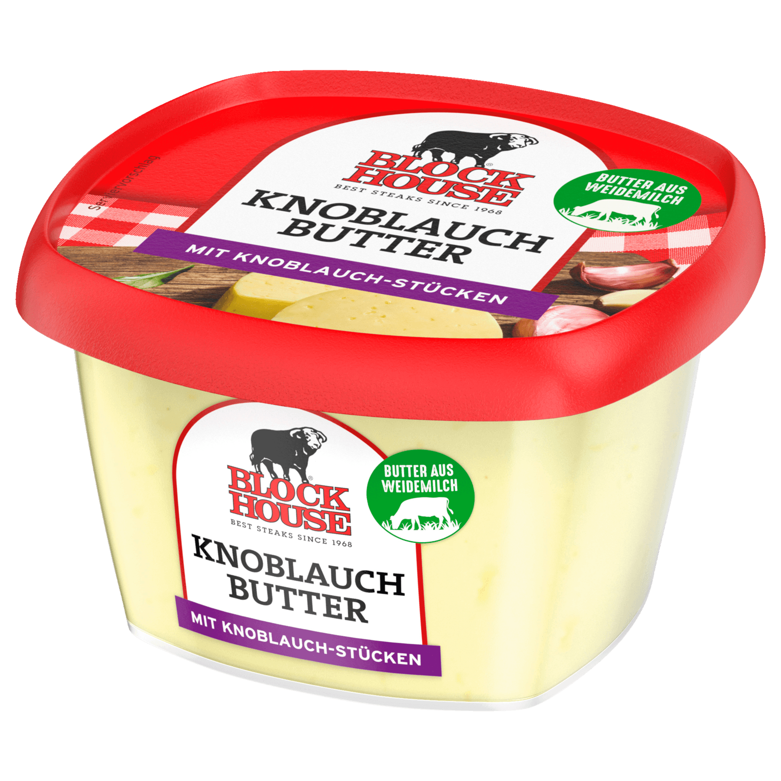 Block House Knoblauch Butter mit Knoblauch-Stücken 150g