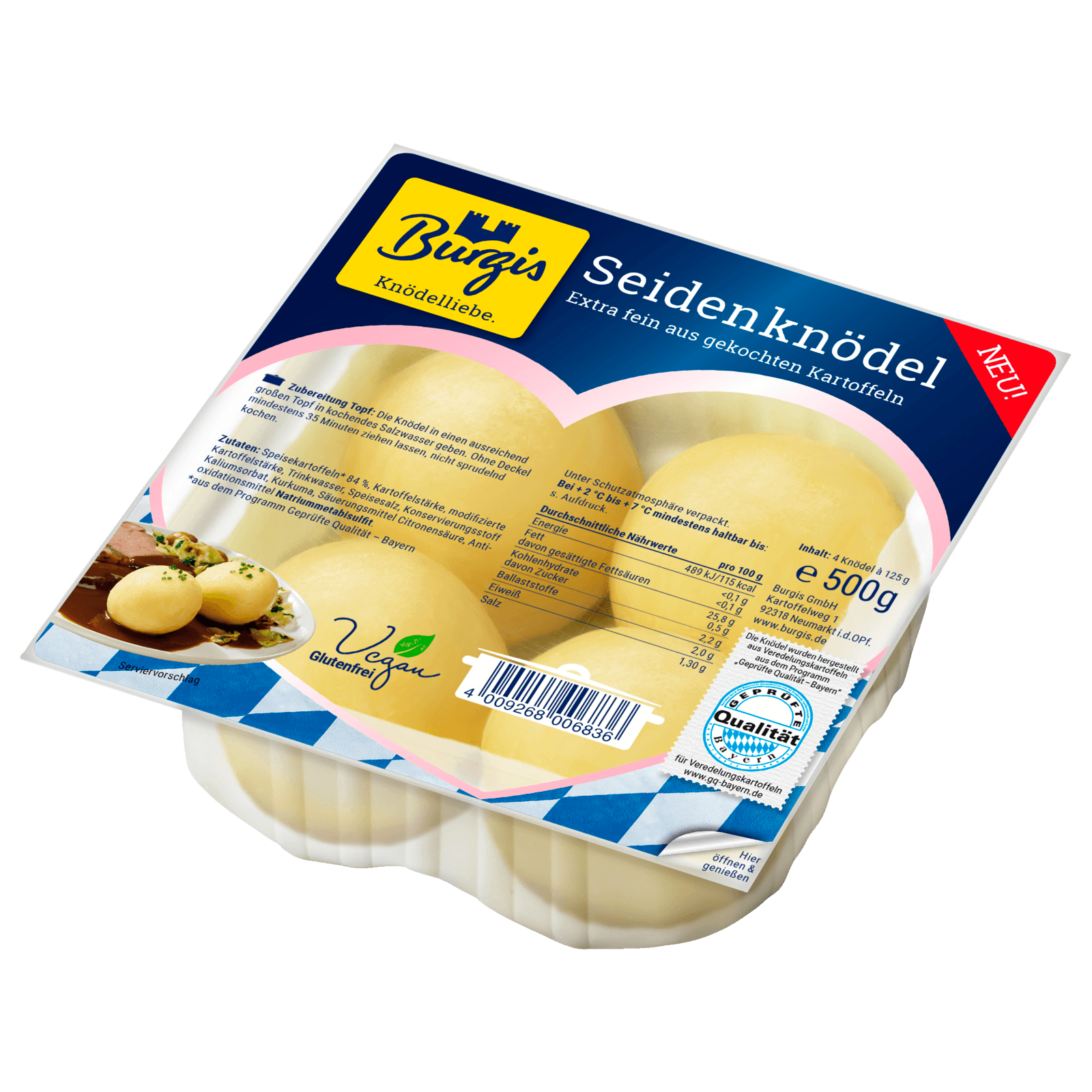 Burgis Seidenknödel vegan glutenfrei 500g