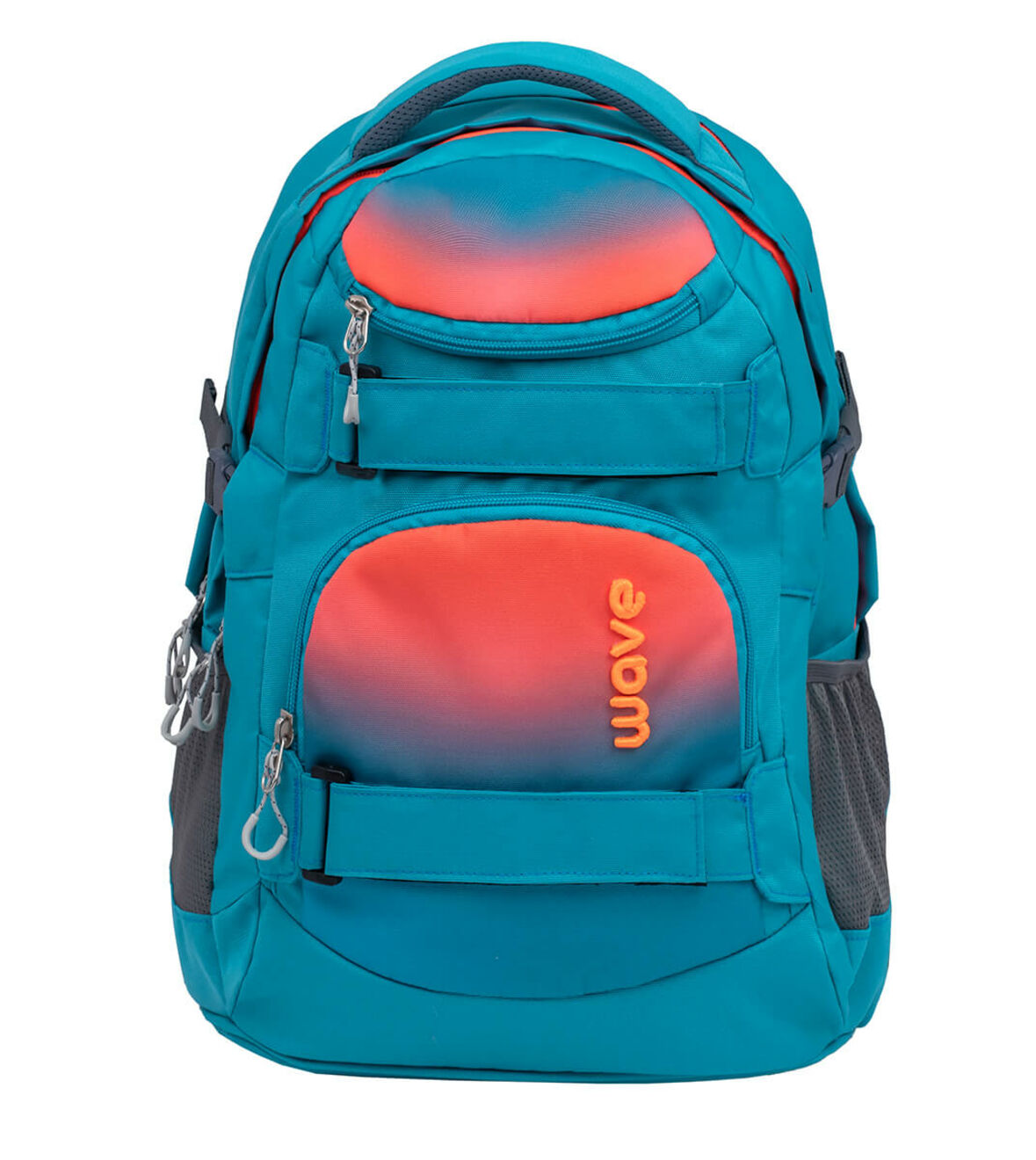 Belmil Schulrucksack Wave Infiniy Ombre Neon Orange and Bluebird türkis