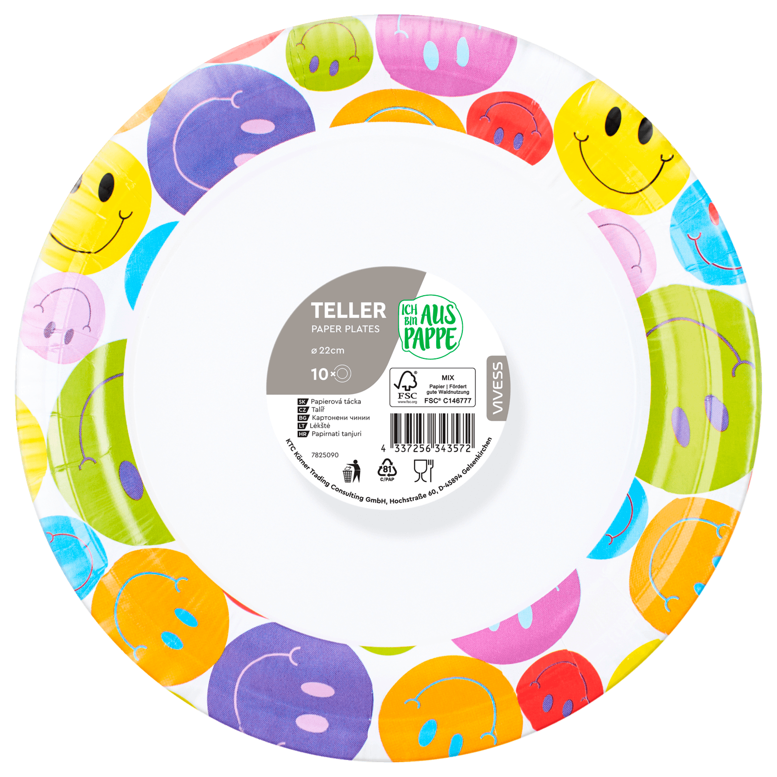 Motiv Pappteller Ø 22cm 10 Stück