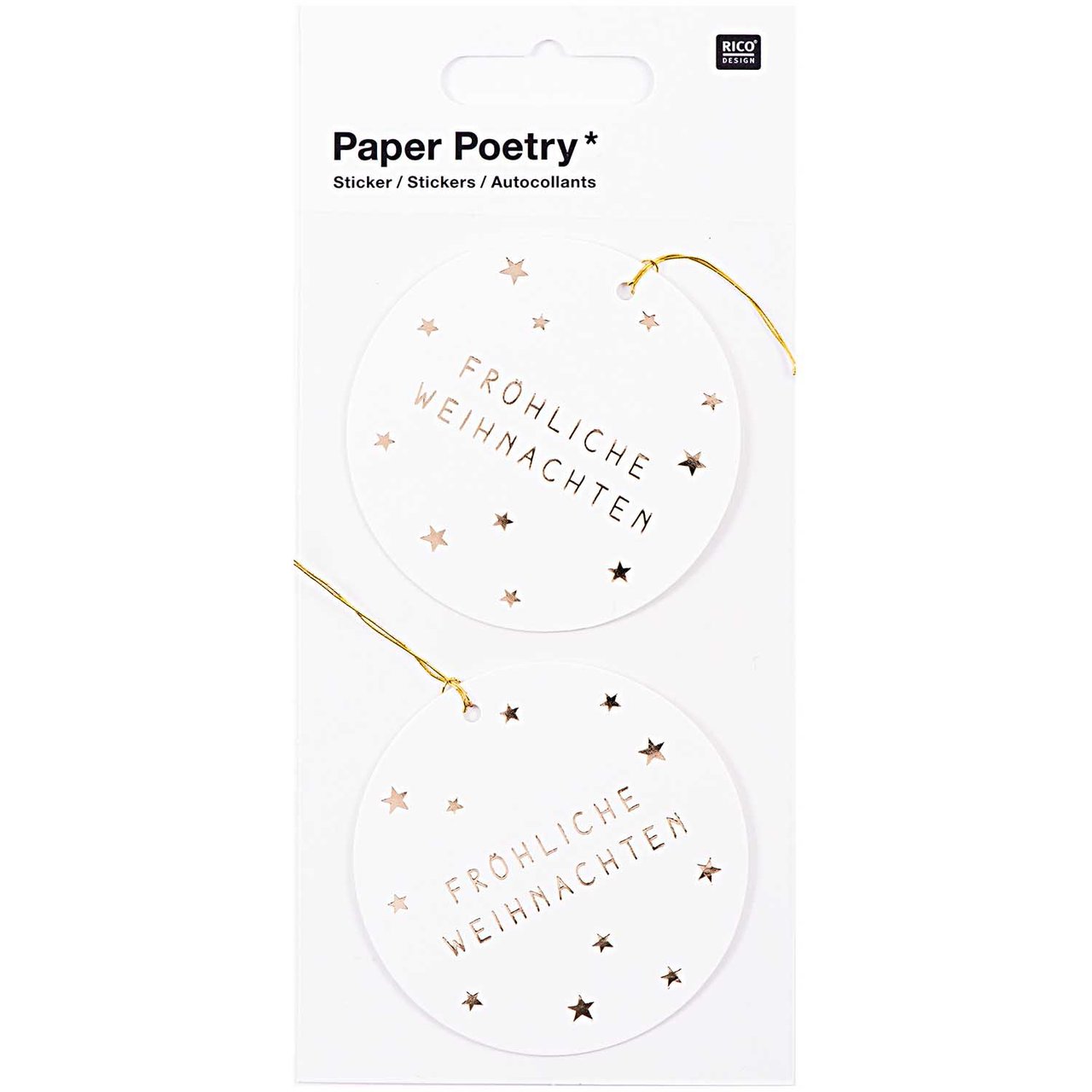 Paper Poetry 3D Sticker Etikett gold rund Hot Foil