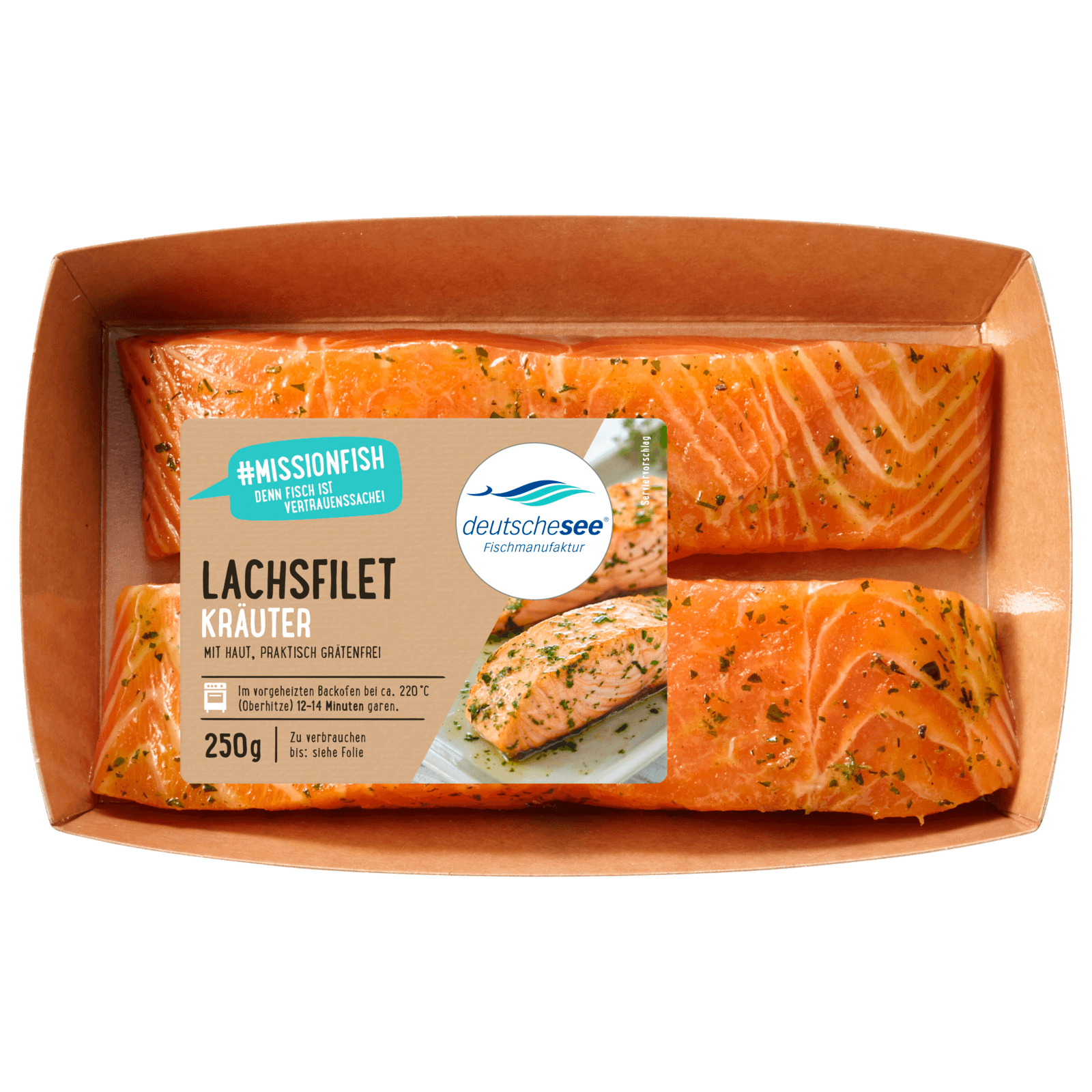 Deutsche See Lachsfilet Kräuter 250g