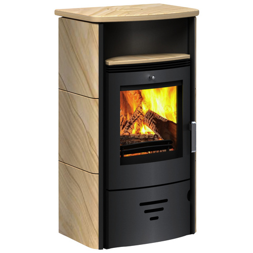 accente Kaminofen »Turin 2.0«, Sandstein, 6 kW, BxHxT: 61 x 110 x 43 cm, eckig mit abgerundeten Kanten - beige