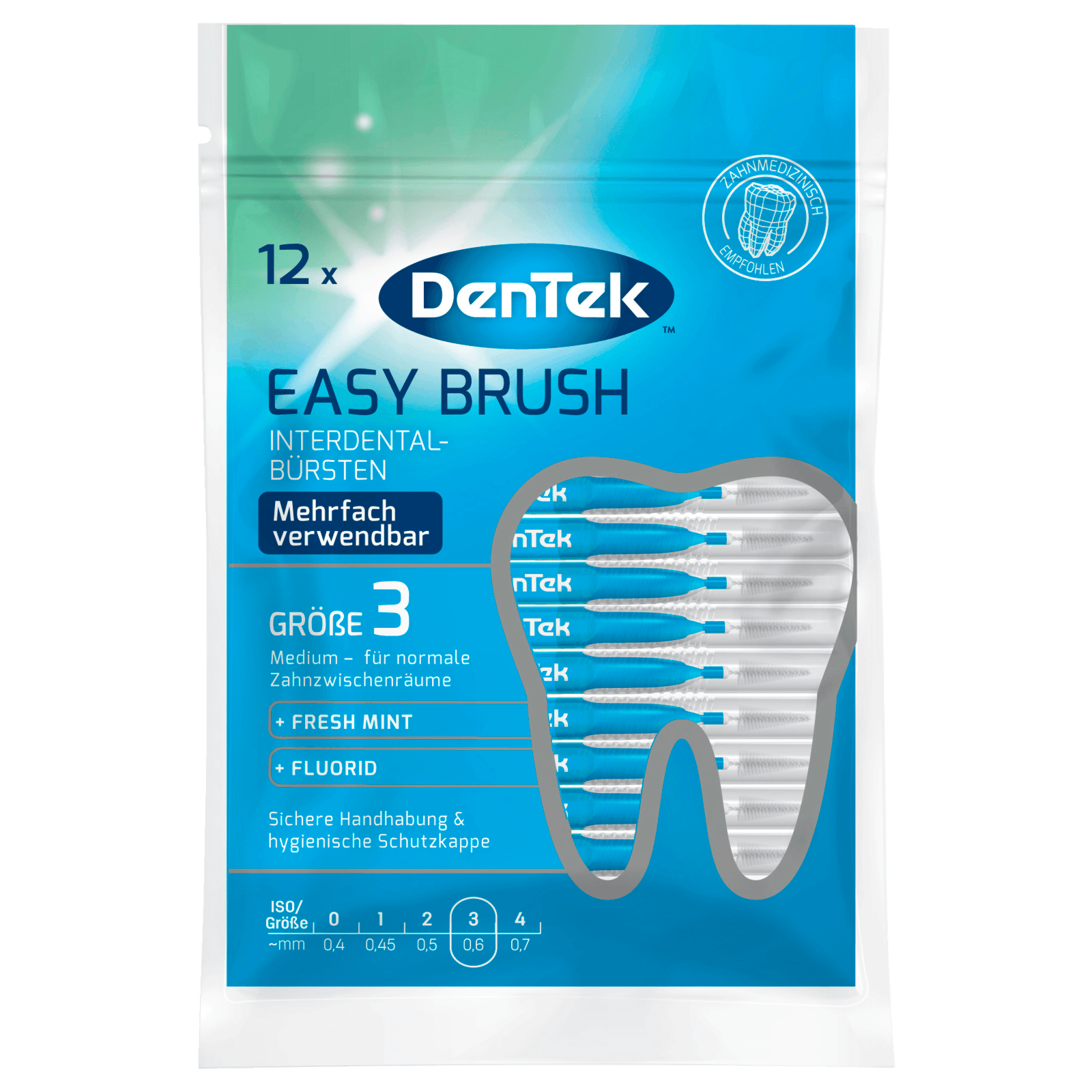 DenTek Easy Brush Interdental-Bürsten Gr. 3 12 Stück