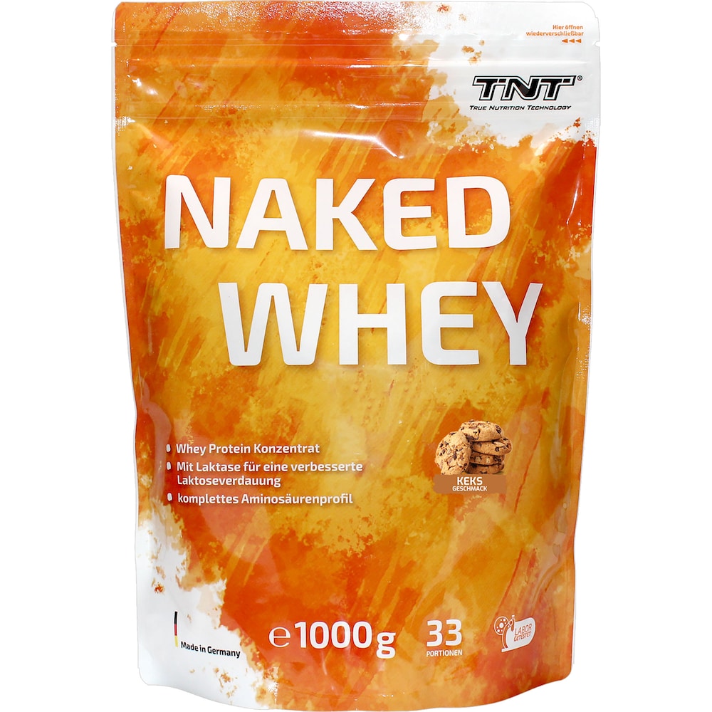 TNT (True Nutrition Technology)  TNT (True Nutrition Technology) Naked Whey Protein - hoher Eiweißanteil, hohe biologische Wertigkeit, mit Laktase Protein & Shakes 1.0 kg