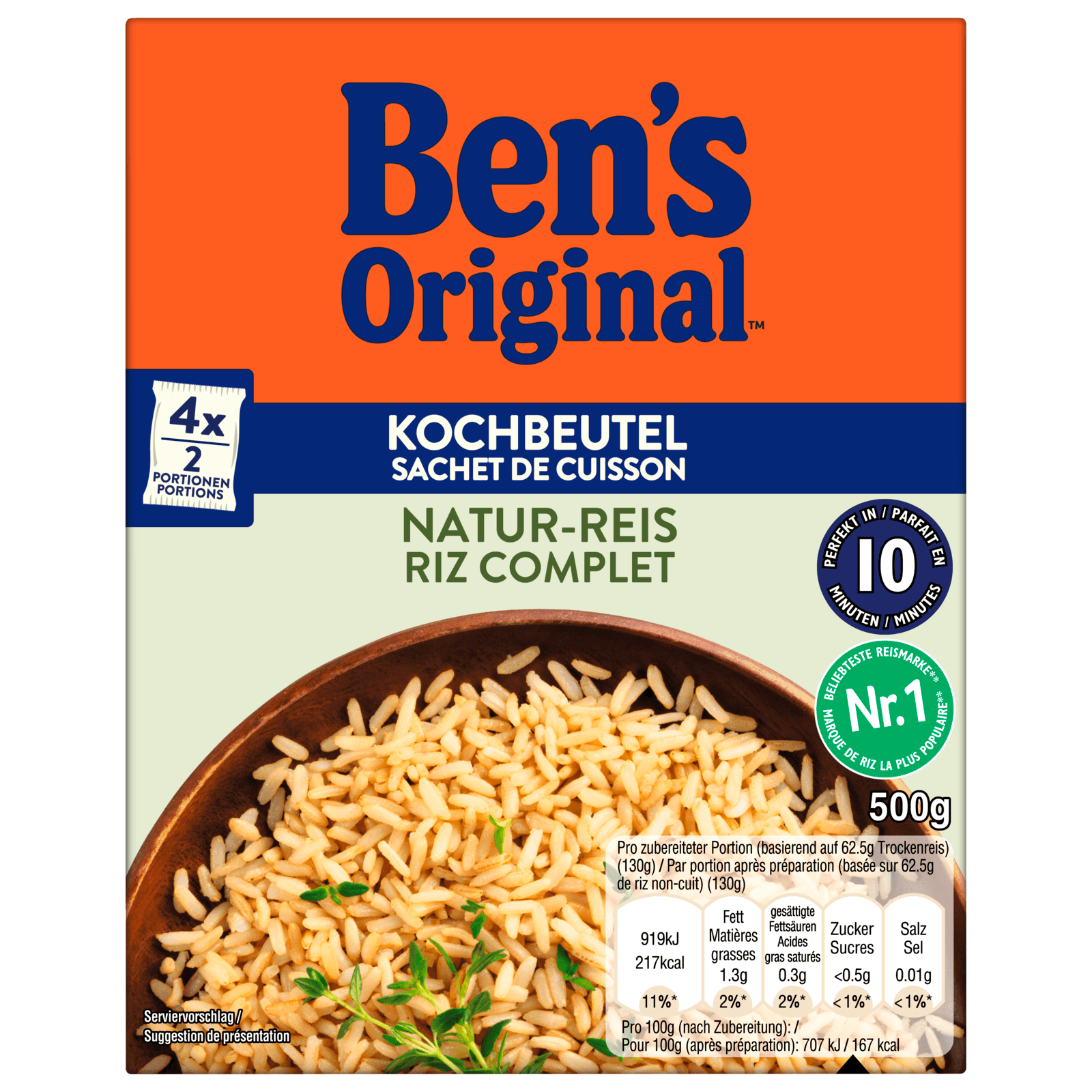 Ben's Original Natur-Reis im Beutel 10 Minuten 4x125g