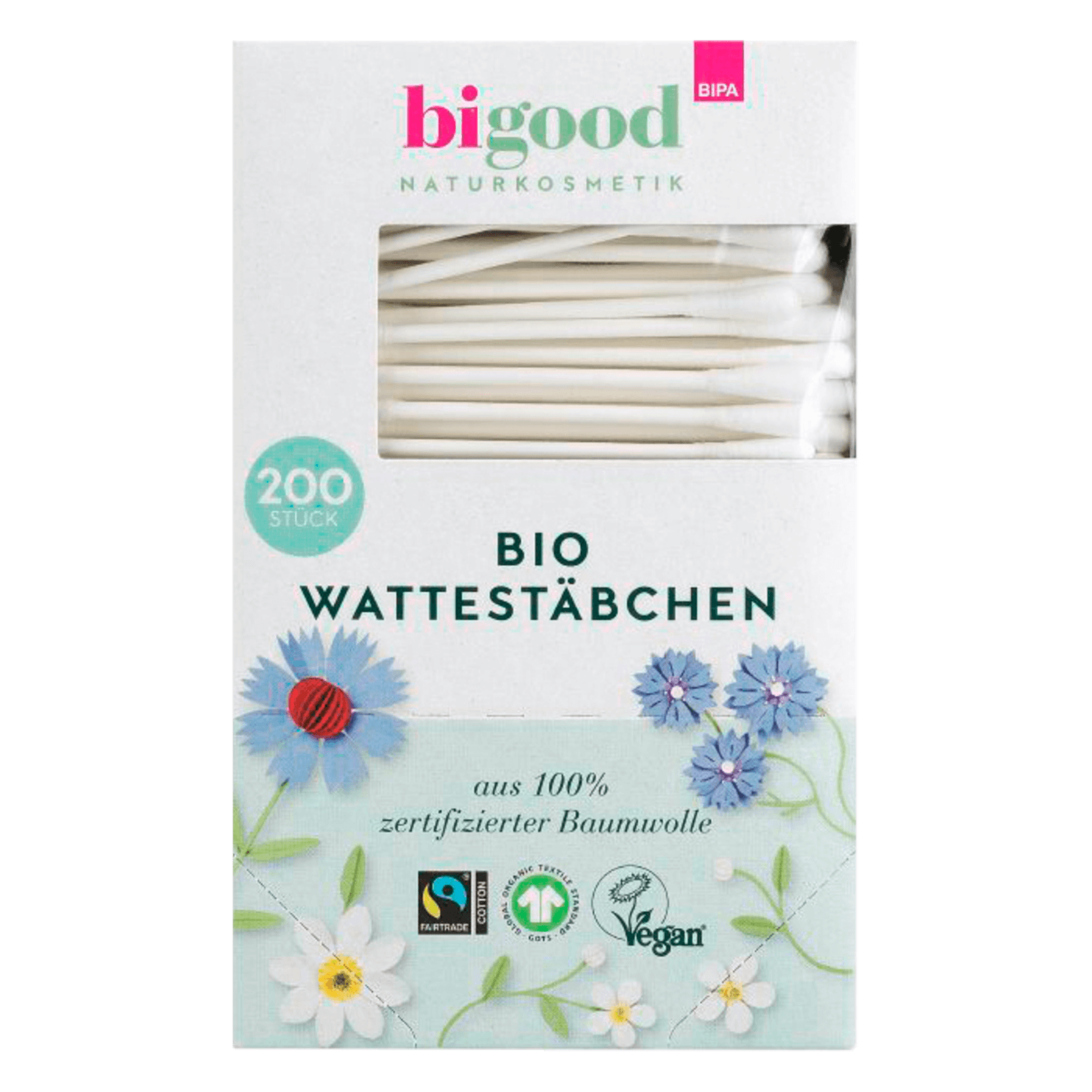 bi good Bio Wattestäbchen 200 Stück