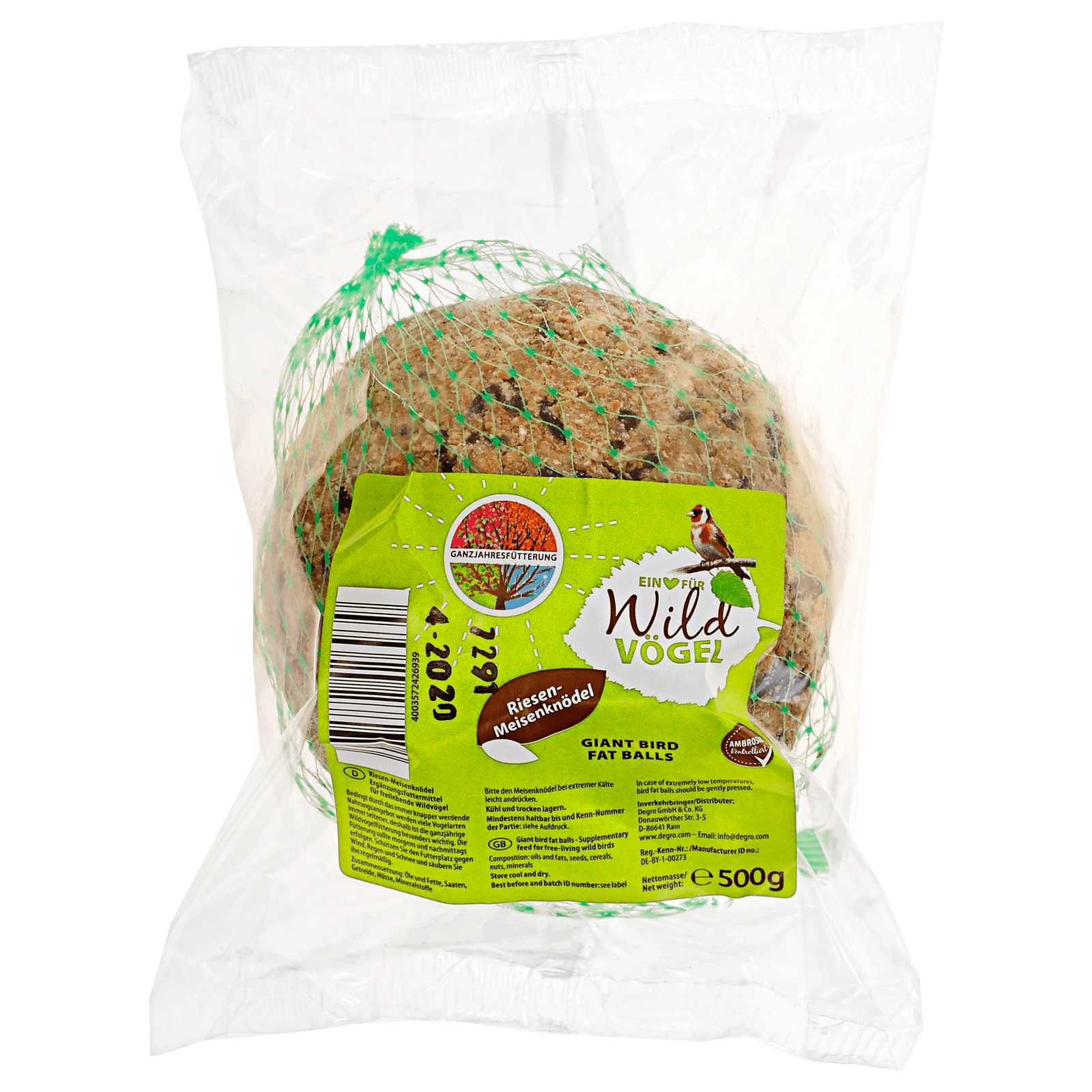 Riesenmeisenknödel Herz für Wildvögel 500g