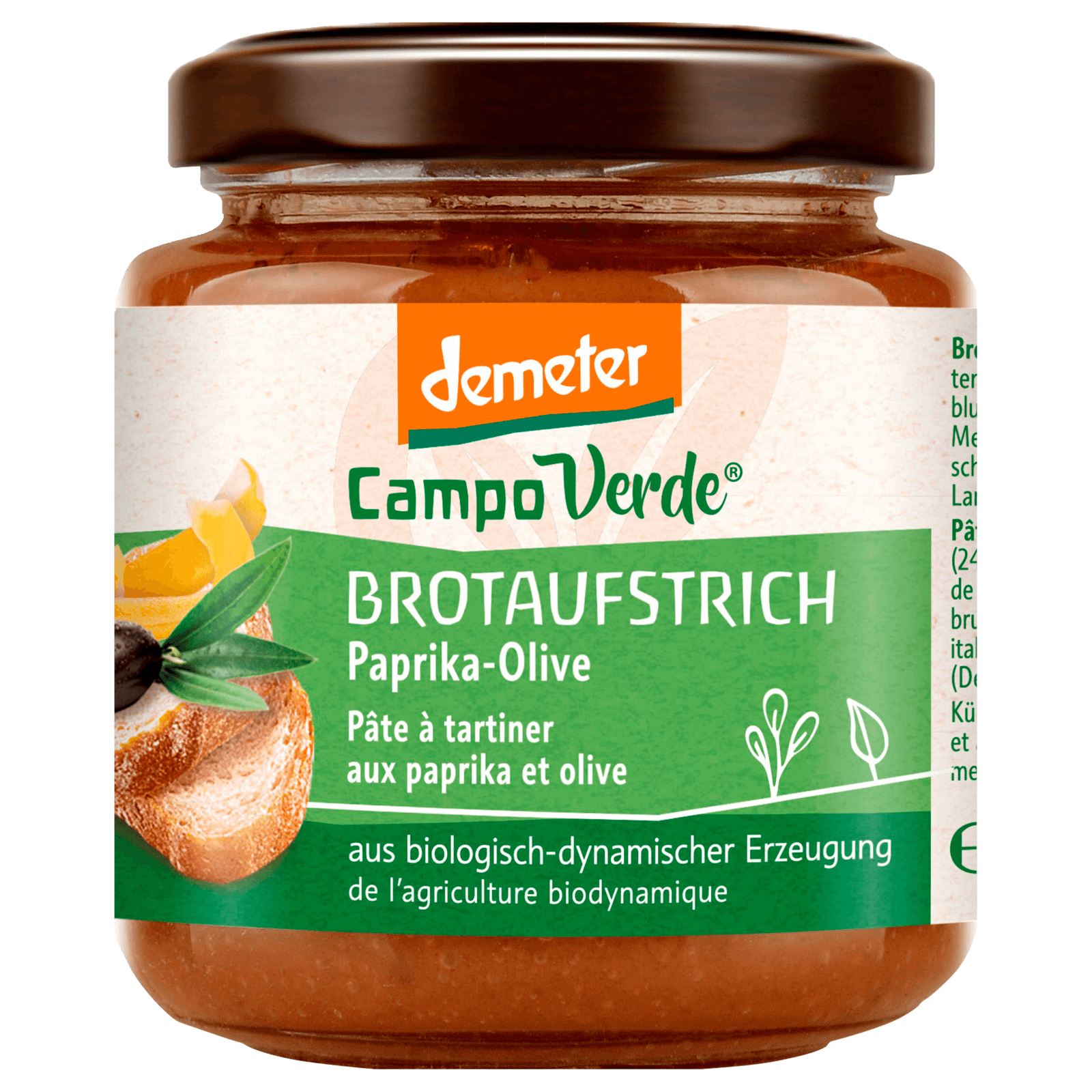 Campo Verde Bio Demeter Brotaufstrich Paprika Olive 110g