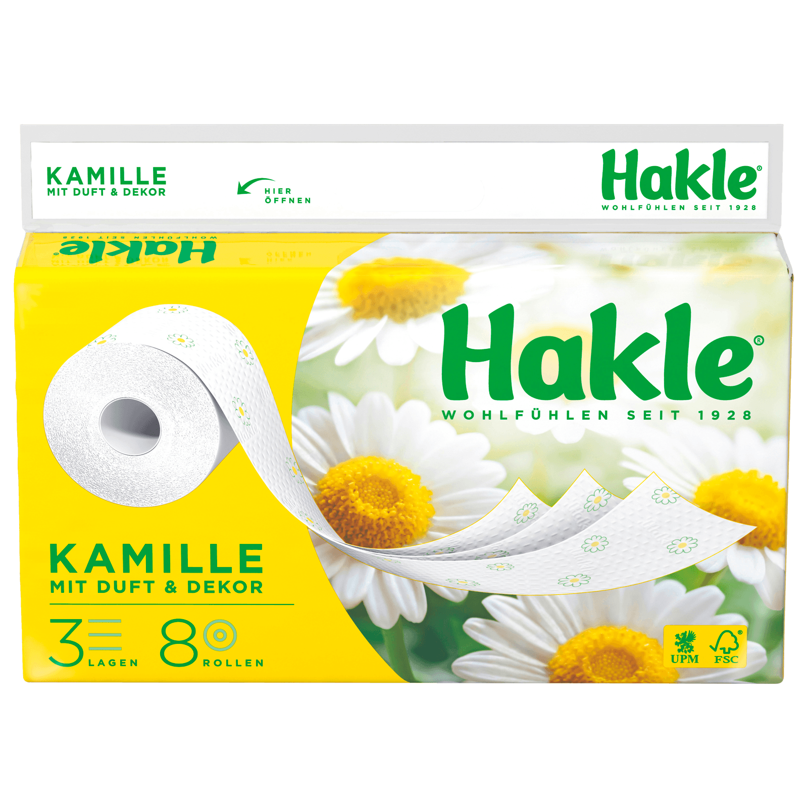 Hakle Klassisch Weiß Toilettenpapier 3-lagig 8x150 Blatt