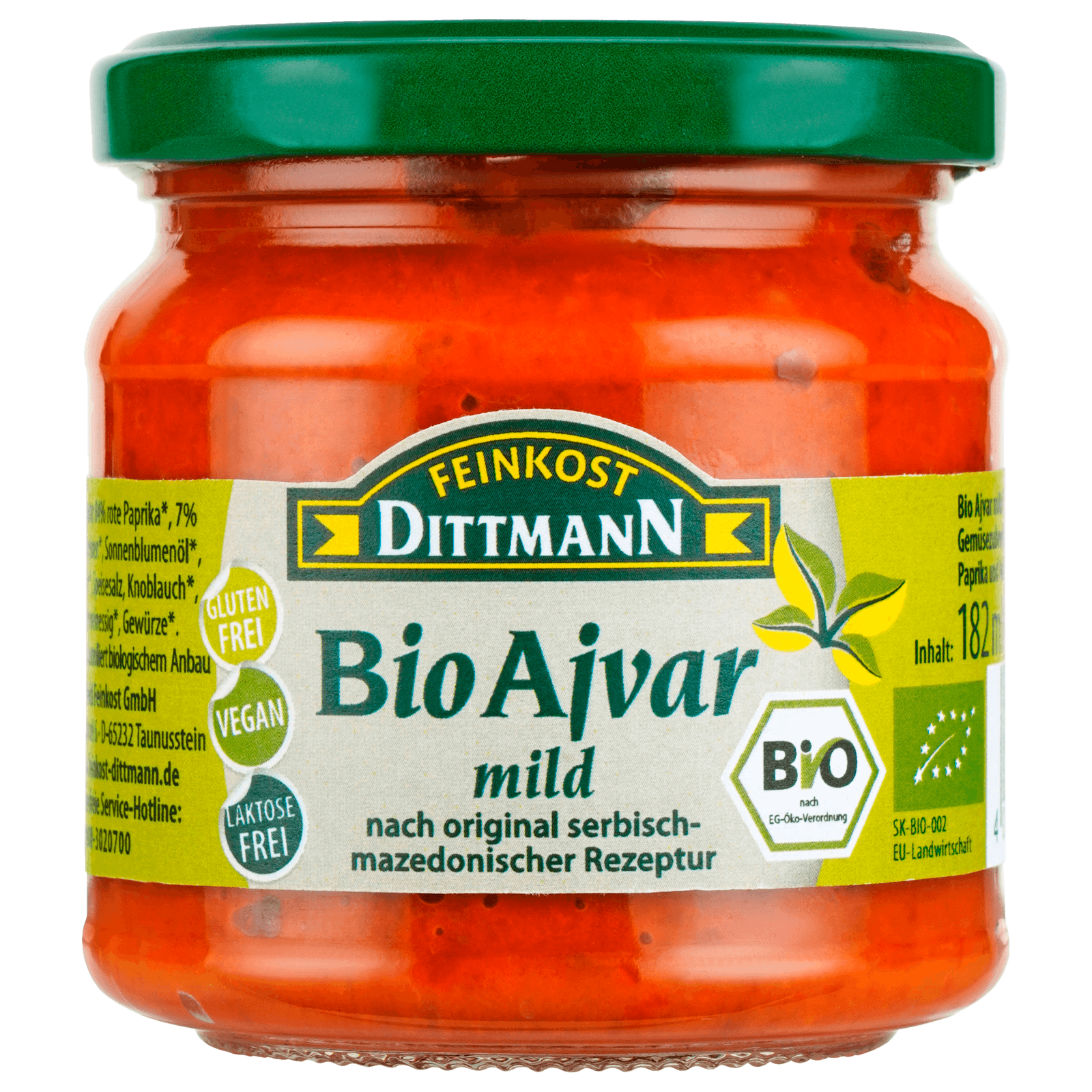 Feinkost Dittmann Bio Ajvar mild 182ml