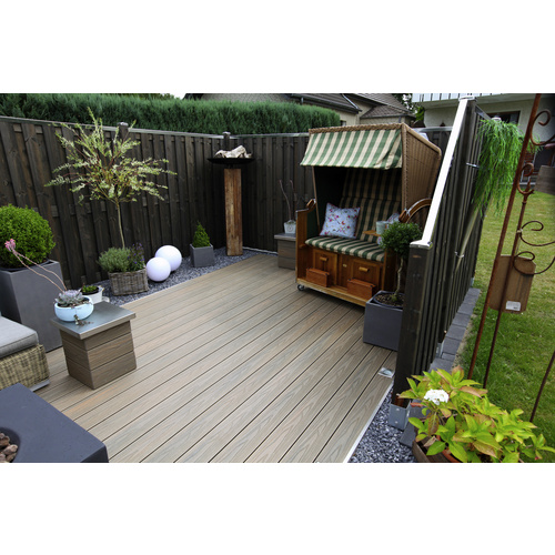 elephant® Terrassenset »strongWood«, Höhe: 5 cm, WPC/Edelstahl - braun