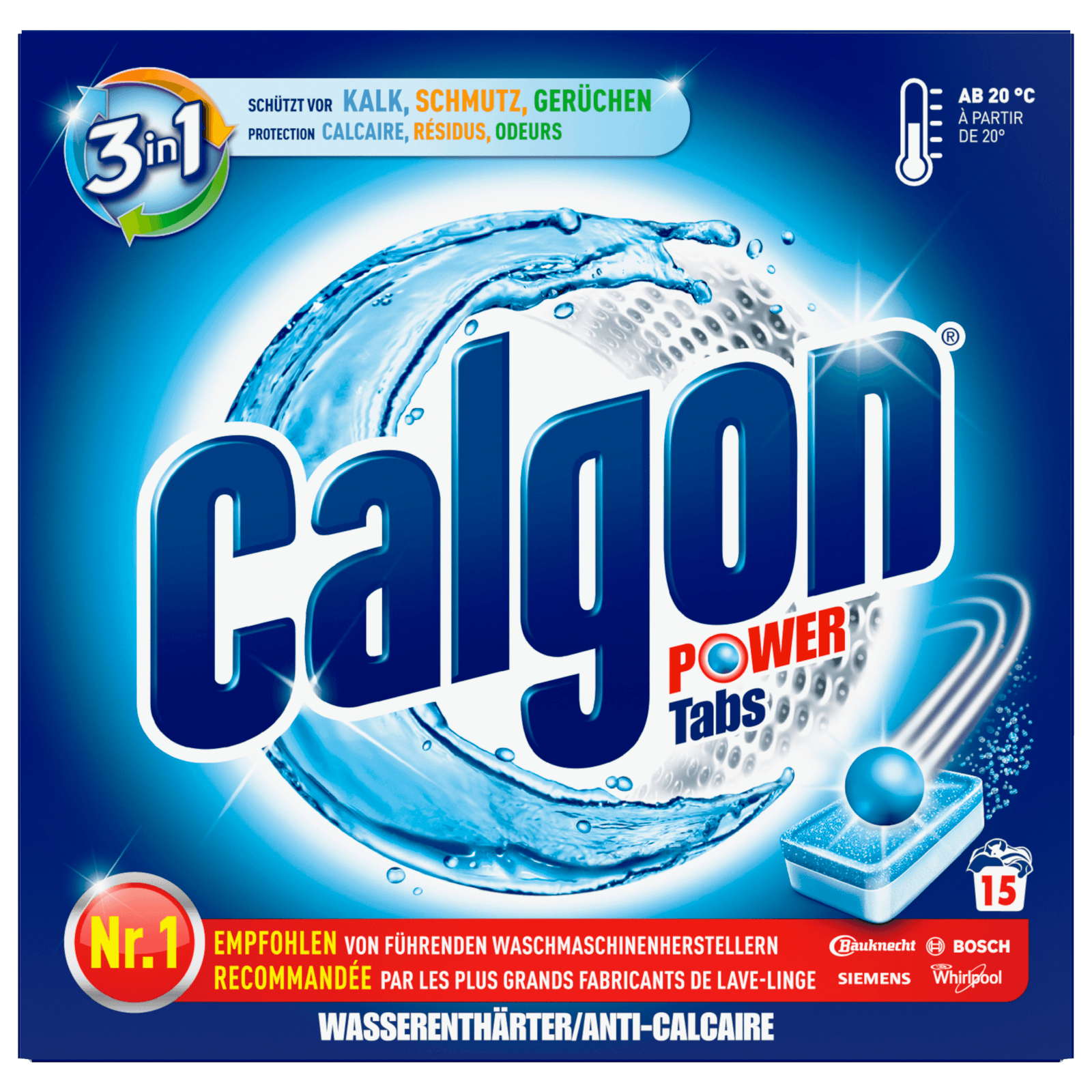 Calgon 2in1 Wasserenthärter Tabs 15x13g