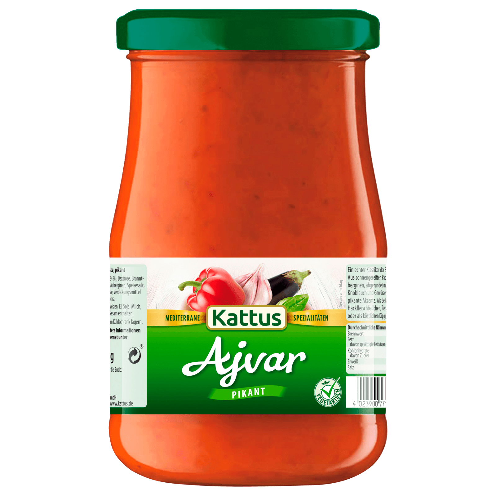 Kattus Ajvar Paprikamark pikant 330g