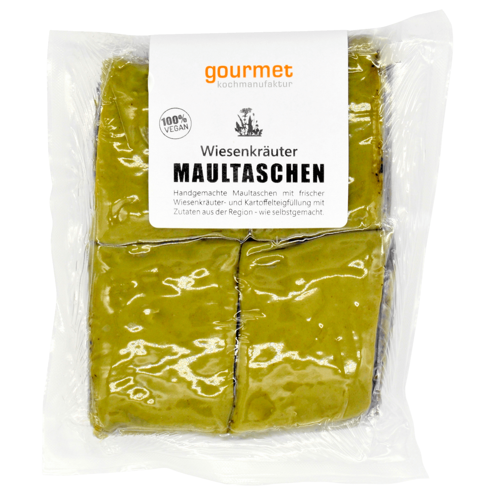 Gourmet Kochmanufaktur Vegane Wiesenkräutermaultaschen 4 Stück