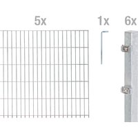 Alberts Doppelstabmattenzaun, (Set), feuerverzinkt, 100 cm hoch, 5 Matten für 10 m, 6 Pfosten