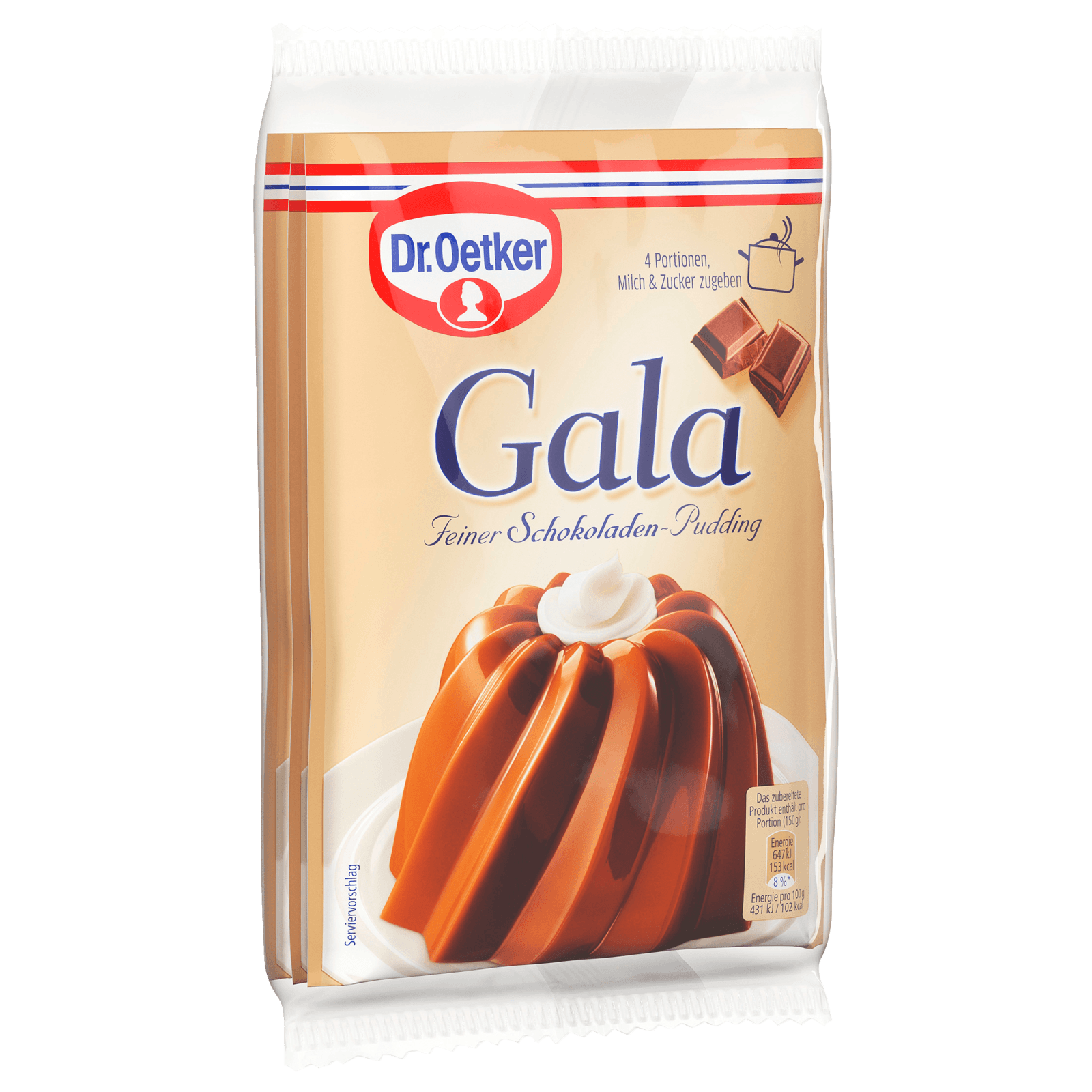 Dr. Oetker Gala Pudding Schokolade 150g, 3 Stück