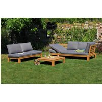 acamp® Loungeset »GRANADA«, 5 Sitzplätze, Polyester, inkl. Auflagen - grau