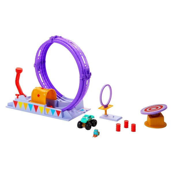 Mattel HGV73 - Disney Cars - On the Road - Spielset mit Fahrzeugen, Rennbahn, Showtime Looping