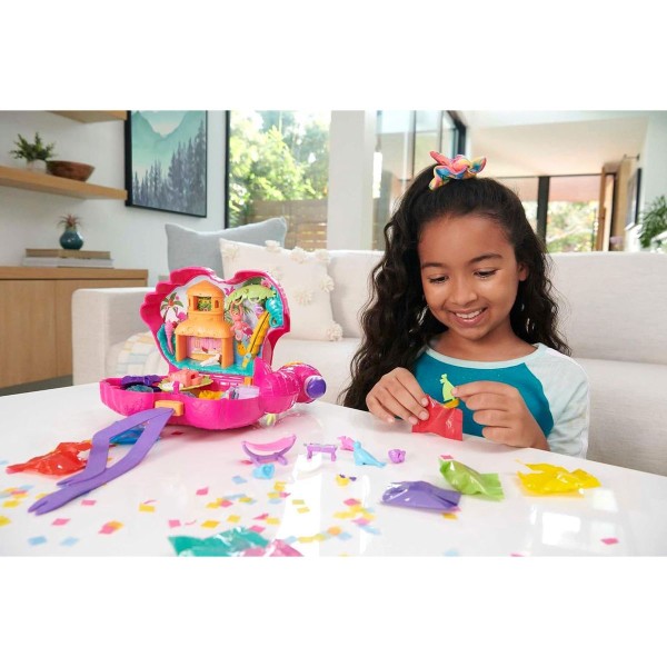 Mattel HJN76 - Polly Pocket - Spielset mit 26 Überraschungen, Flamingo-Party (HGC41)