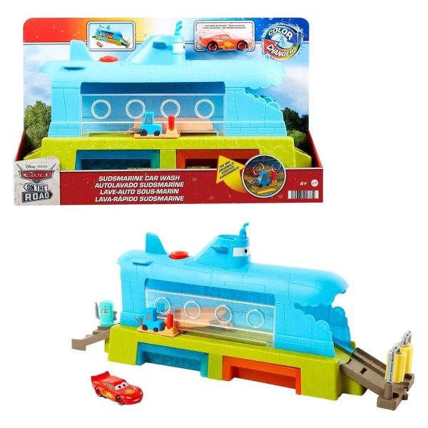 Mattel HGV70 - Disney Pixar Cars - On the Road - Spielset, Unterwasser-Waschanlage